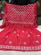 Georgette Chikankari Short Kurtis/Tops