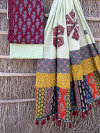 Ajrakh Suits with Applique Dupatta