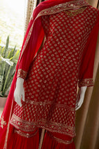 Beautiful Chinnon Short Anarkali with Garara
