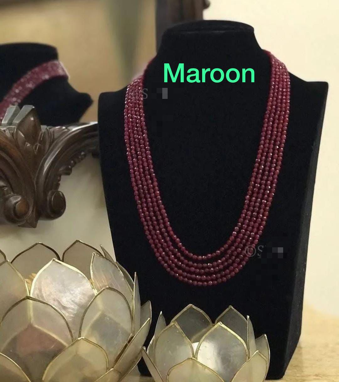 Onyx Beads Multistrand Necklace