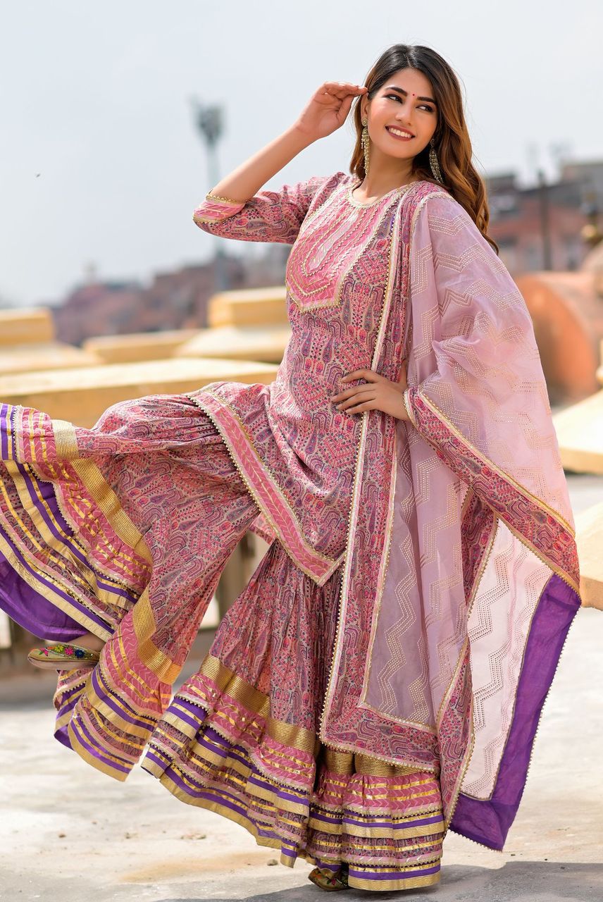 Beautiful Kurti Sharara Set with Gota