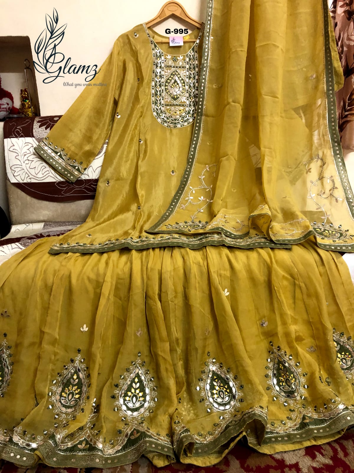Embroidered Kurti Gota Garara Set