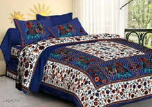 Load image into Gallery viewer, Graceful Pure Cotton 94x86 Double Bedsheets Vol 10