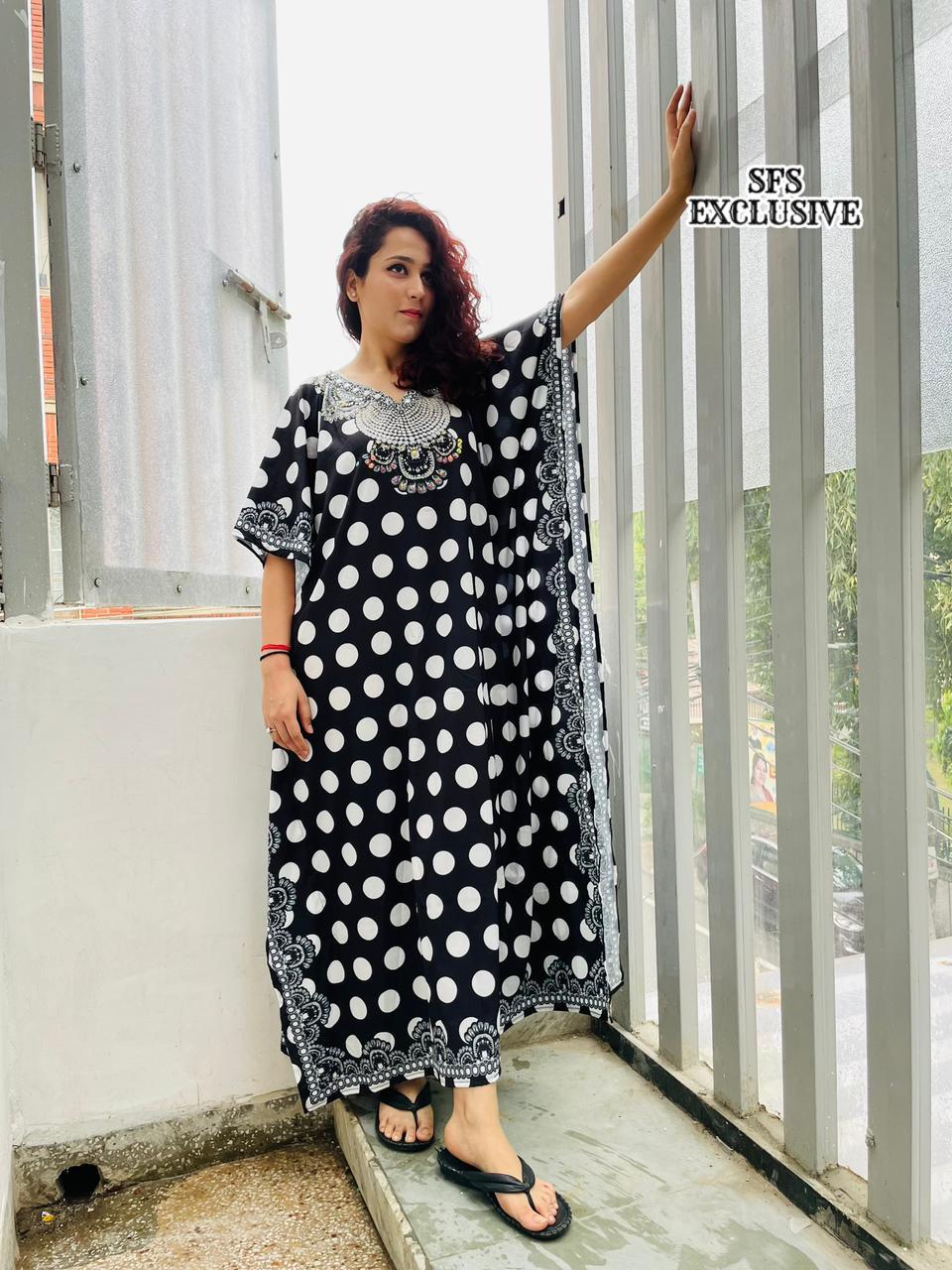 Crepe Kaftans with handwork