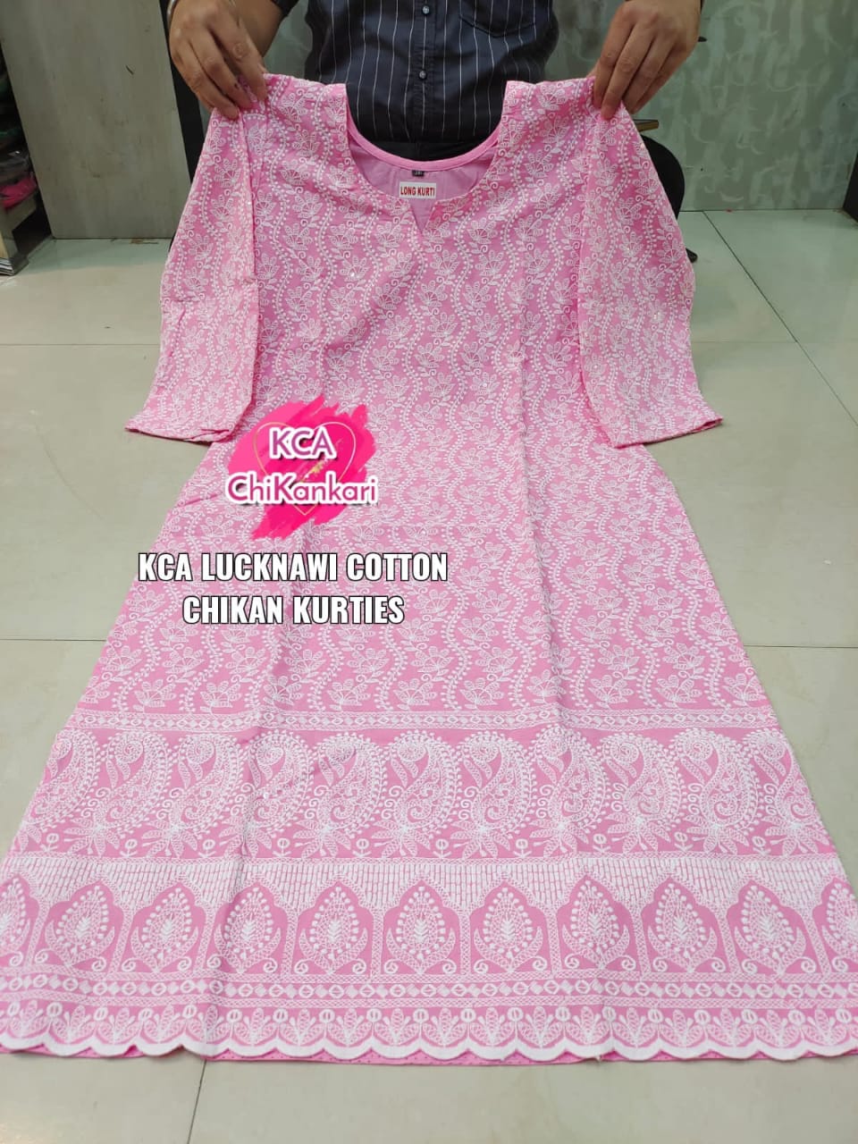 Catalog Fashion Mart  Vink Lucknowi Cotton Chikan Work kurtis catalog  wholesaler