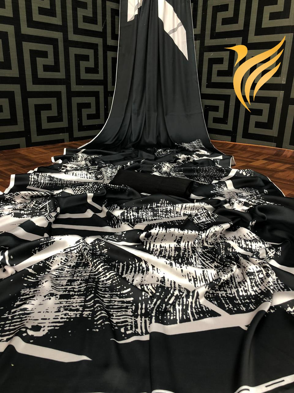 Printed Satin Saree