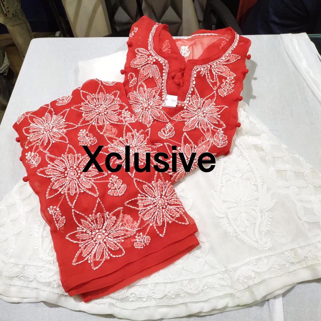 Lucknowi Kurtis with Kali Shararas