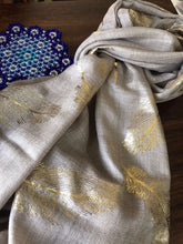 Load image into Gallery viewer, Handwoven Pure Wool Stoles with feathers embossed