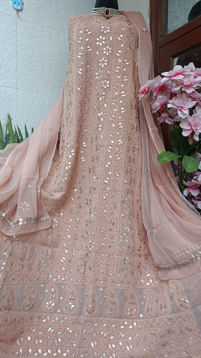 Viscose Georgette Gorgeous Chikankari Kurta n Dupatta Set
