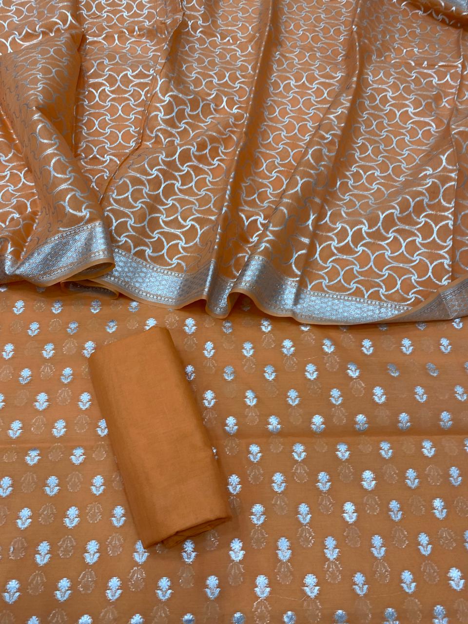 Benarsi Silver Zari Lorex Suit
