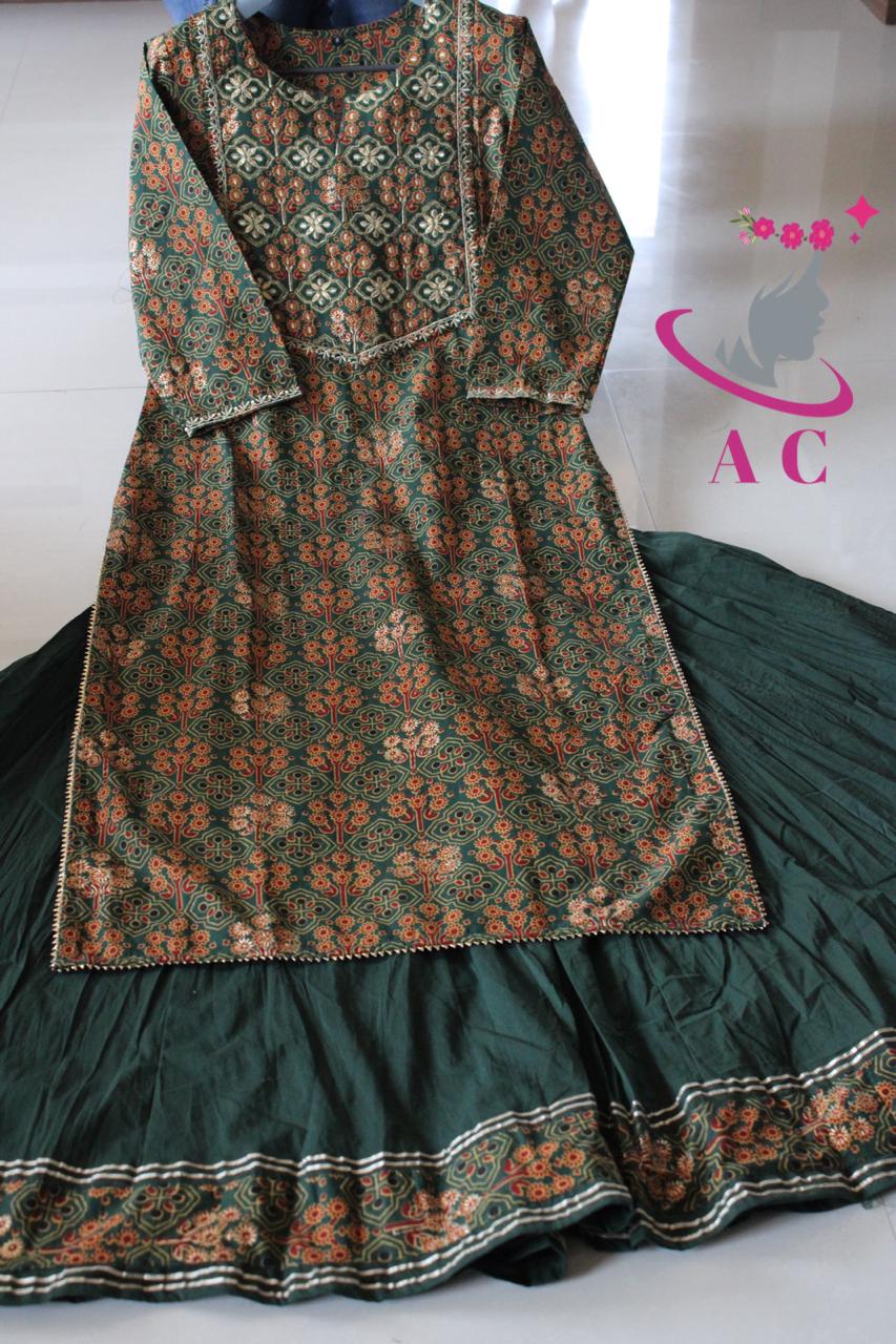 Cotton Printed Stitched Shirt with Palazzo