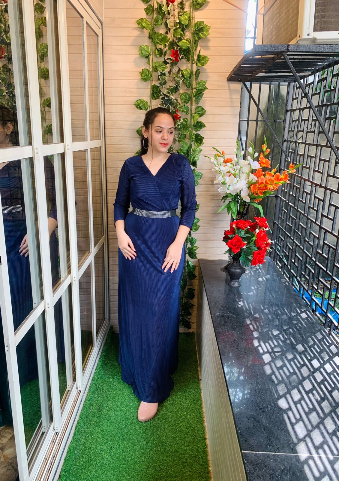 Pleated Long Dress