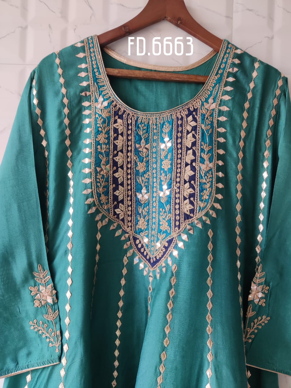 Upada Silk Short Anarkali with Salwar