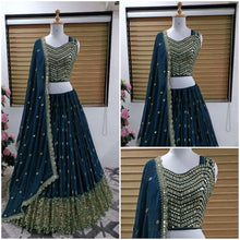 Load image into Gallery viewer, Georgette Lehenga Choli with sequins