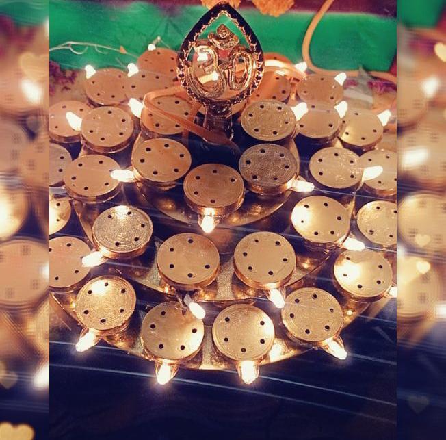 Pooja Thali with LED Bulbs
