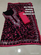 Georgette Kantha Work Embroidered Suits