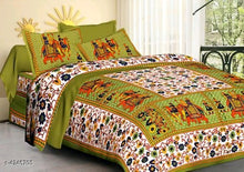 Load image into Gallery viewer, Graceful Pure Cotton 94x86 Double Bedsheets Vol 10