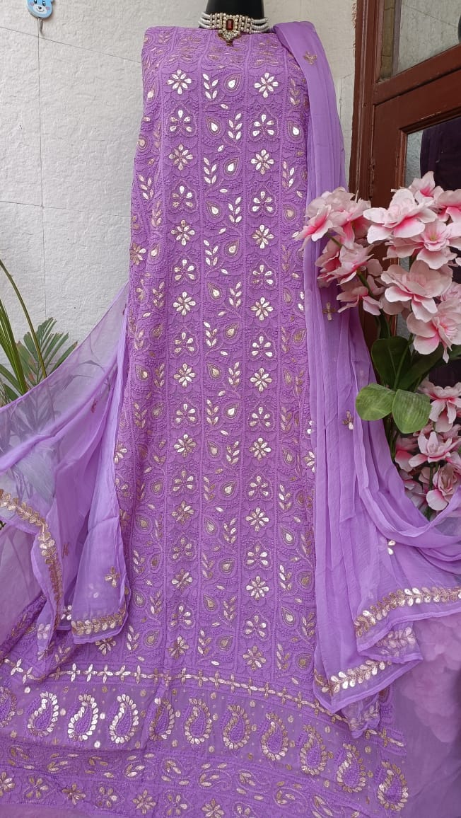 Viscose Georgette Gorgeous Chikankari Kurta n Dupatta Set