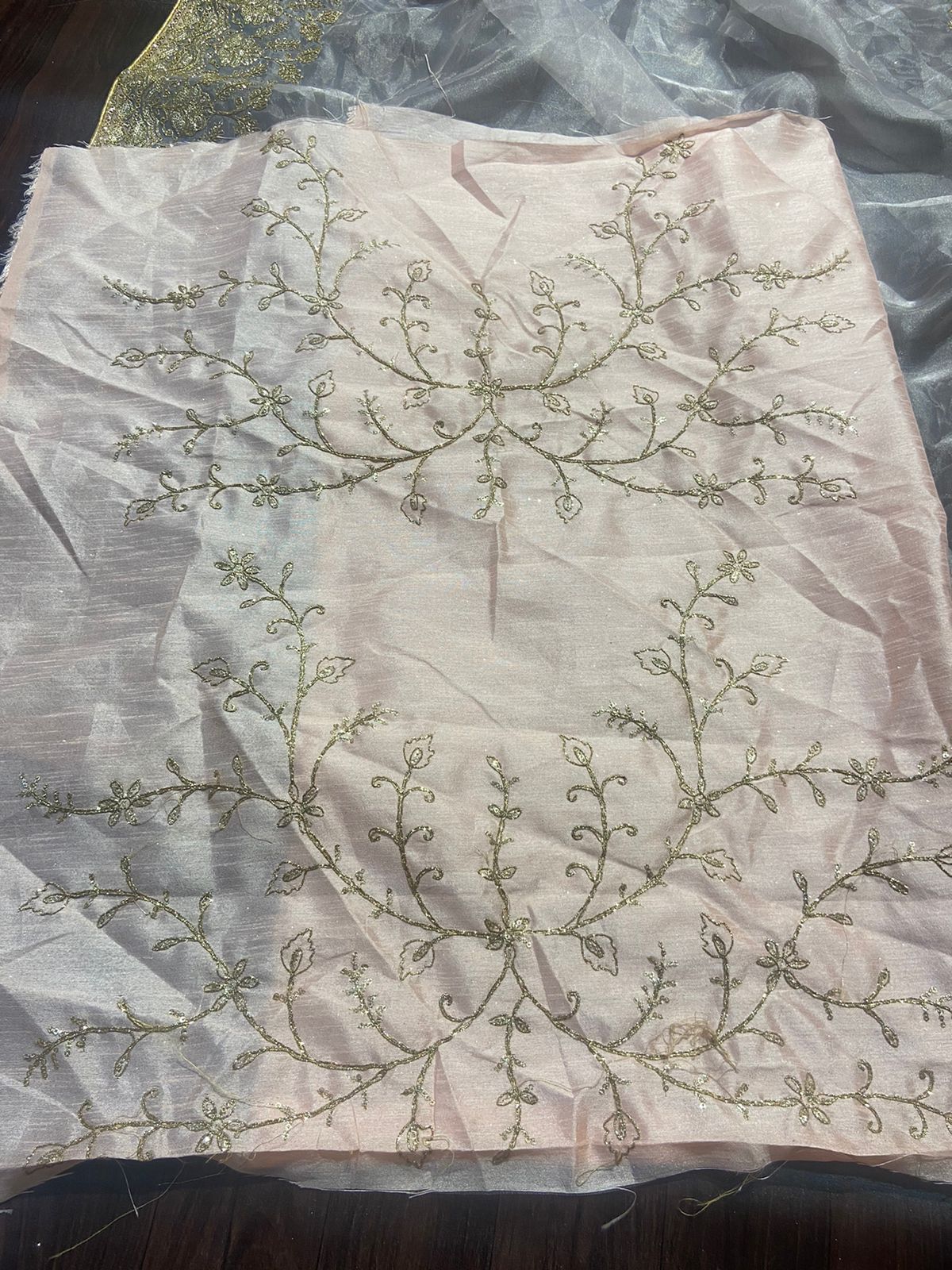 Beautiful Organza Saree with embroidery and sequins