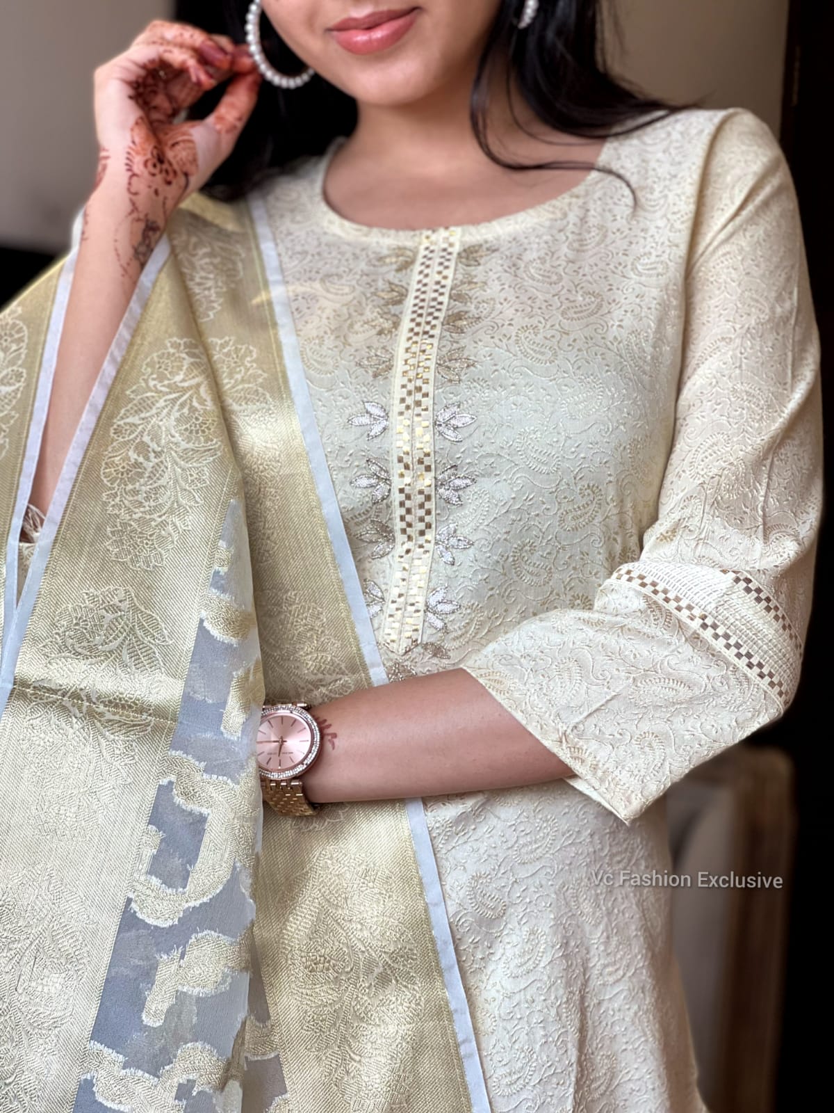 Elegant Jacqard Benarsi Suit