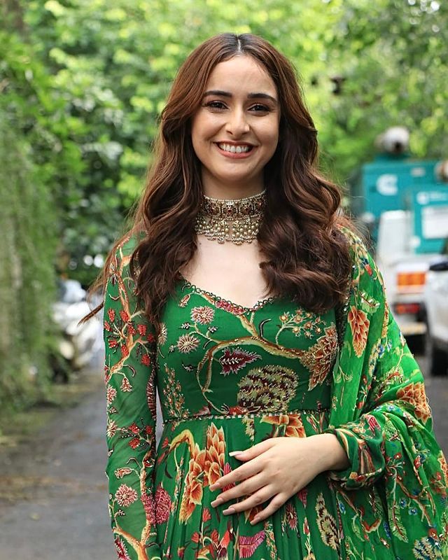 Designer Printed Butter Silk Gown
