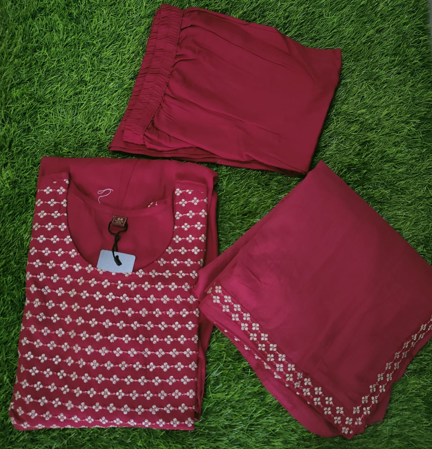 Long Flair Kurti with pant n dupatta