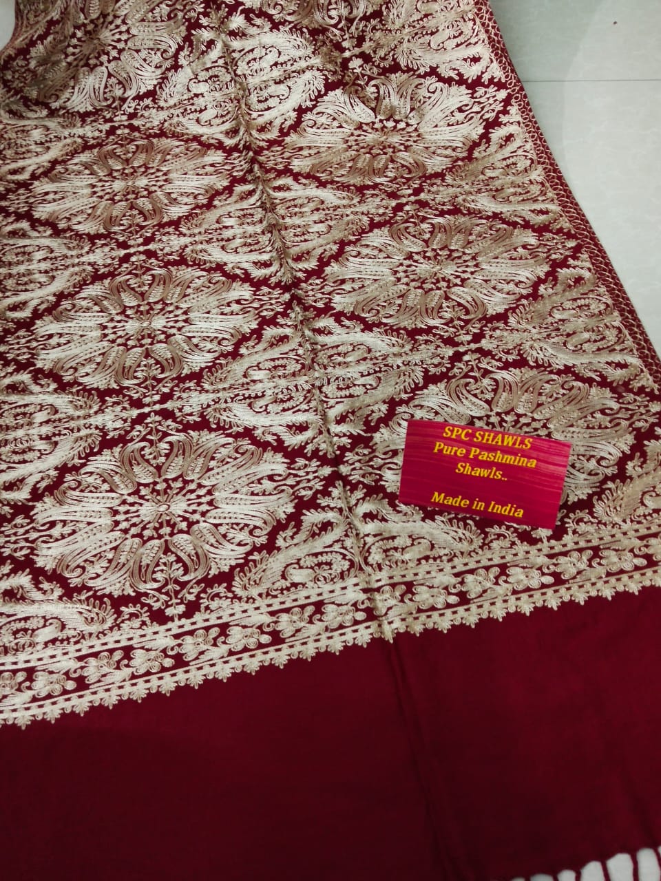 Unisex Stoles with Kashmiri Aari Work(Pashmina)