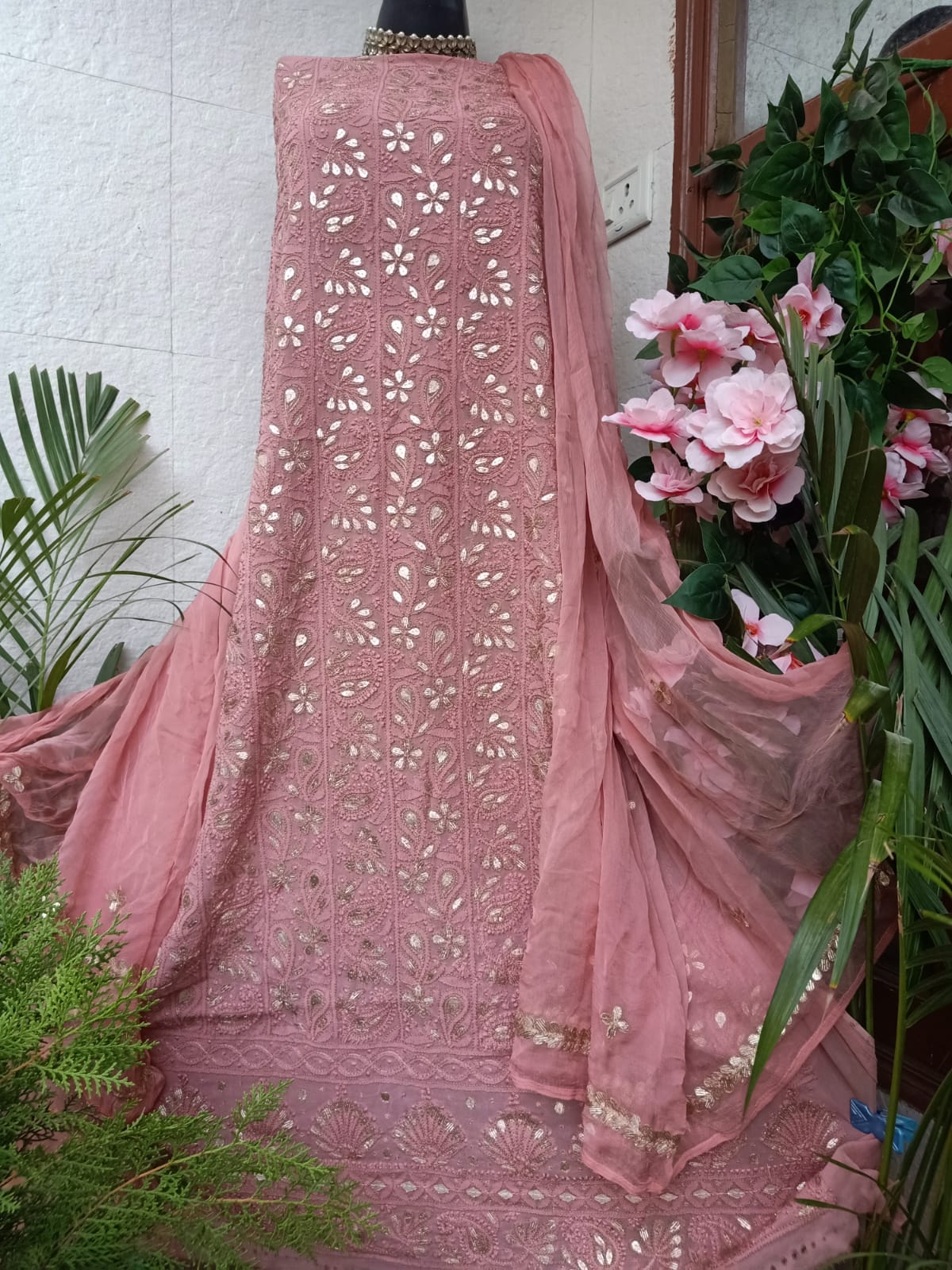 Viscose Georgette Gorgeous Chikankari Kurta n Dupatta Set