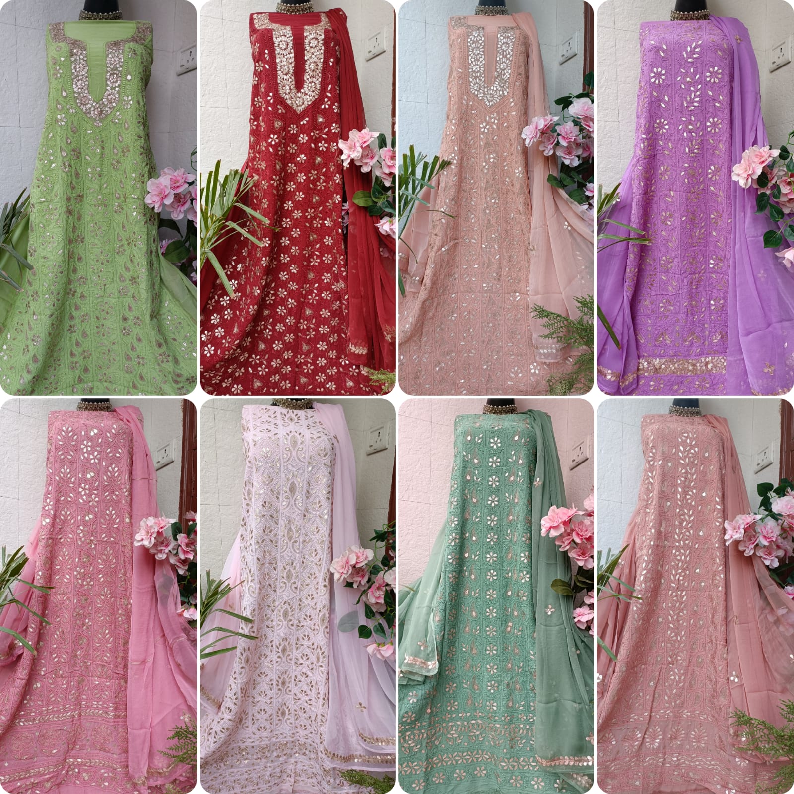 Viscose Georgette Gorgeous Chikankari Kurta n Dupatta Set