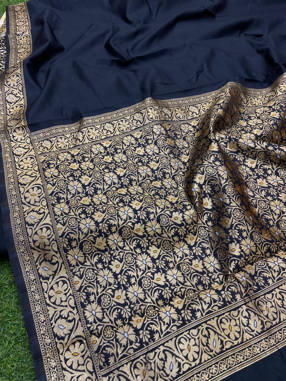 Traditional Black Woven Saree