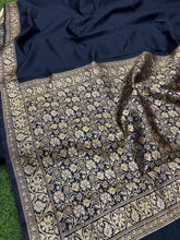 Load image into Gallery viewer, Traditional Black Woven Saree