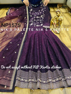 Viscose Modal Chanderi Anarkali with badla work