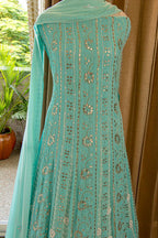 Anarkali with dense pearl work