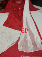 Chikankari Kurti Sharara with Mukesh