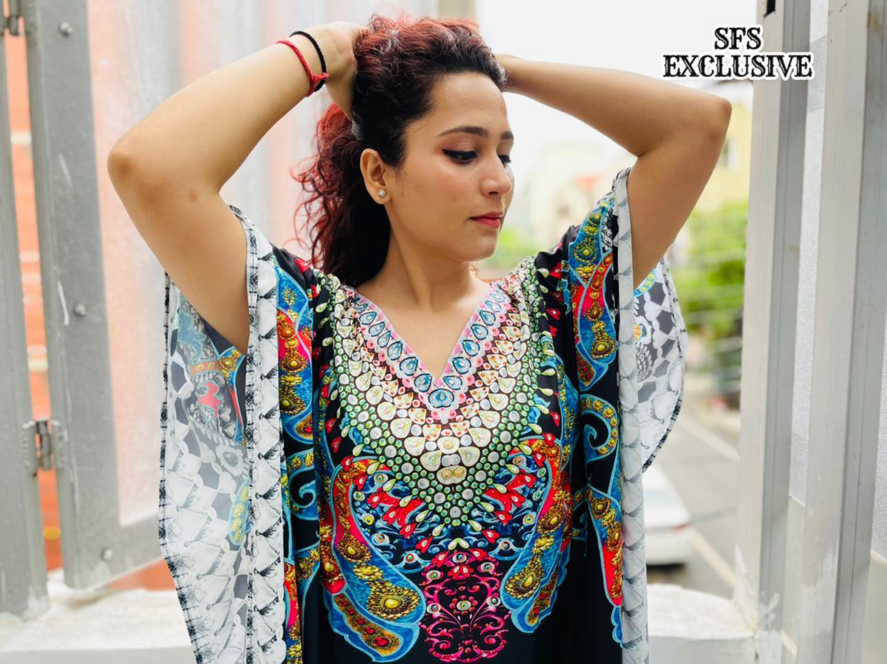Crepe Kaftans with handwork