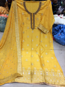 Beautiful Dola Silk Suit with hand embroidery