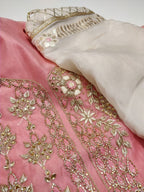 Chanderi Shirt with Zardozi work and Shantoon Bottom