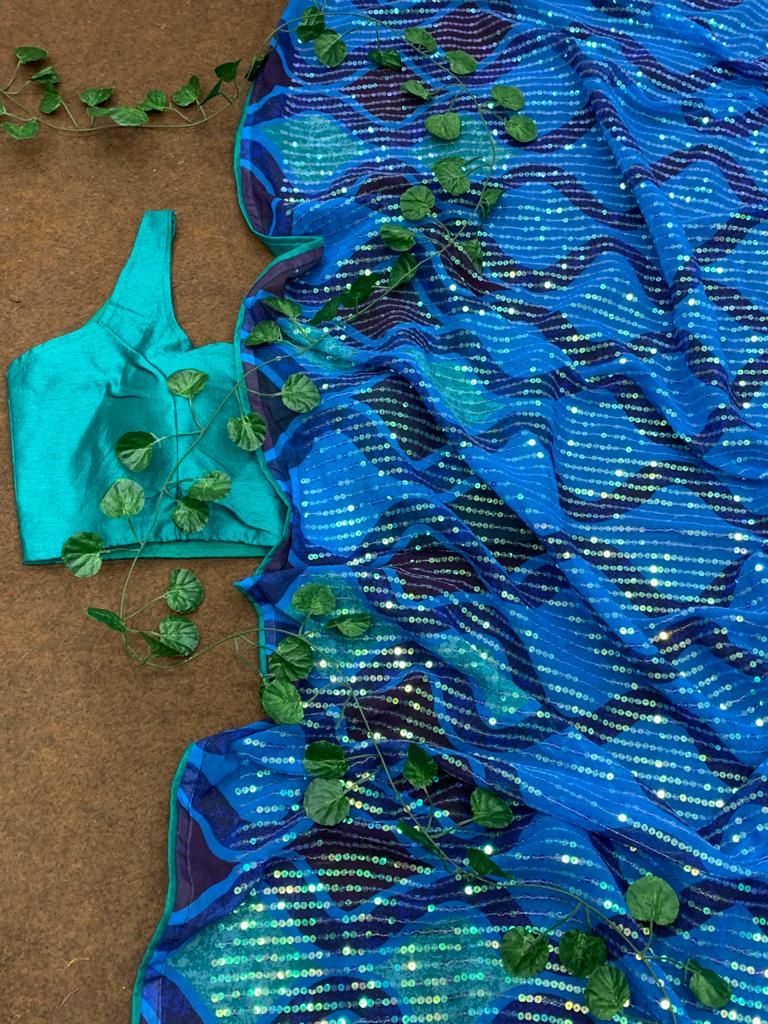Beautiful Sequins Saree