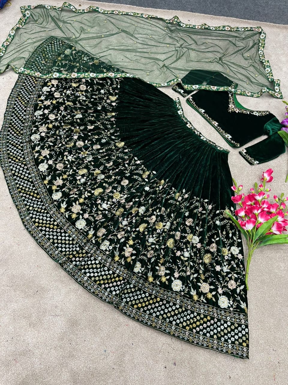 Bridal Viscose Velvet Lehenga Choli