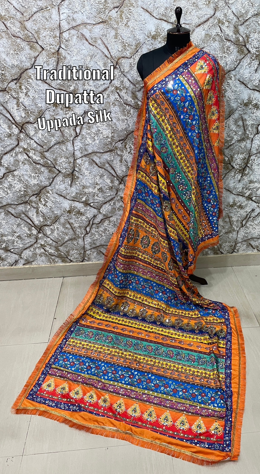 Traditional Chinnon Uppada Silk Dupattas
