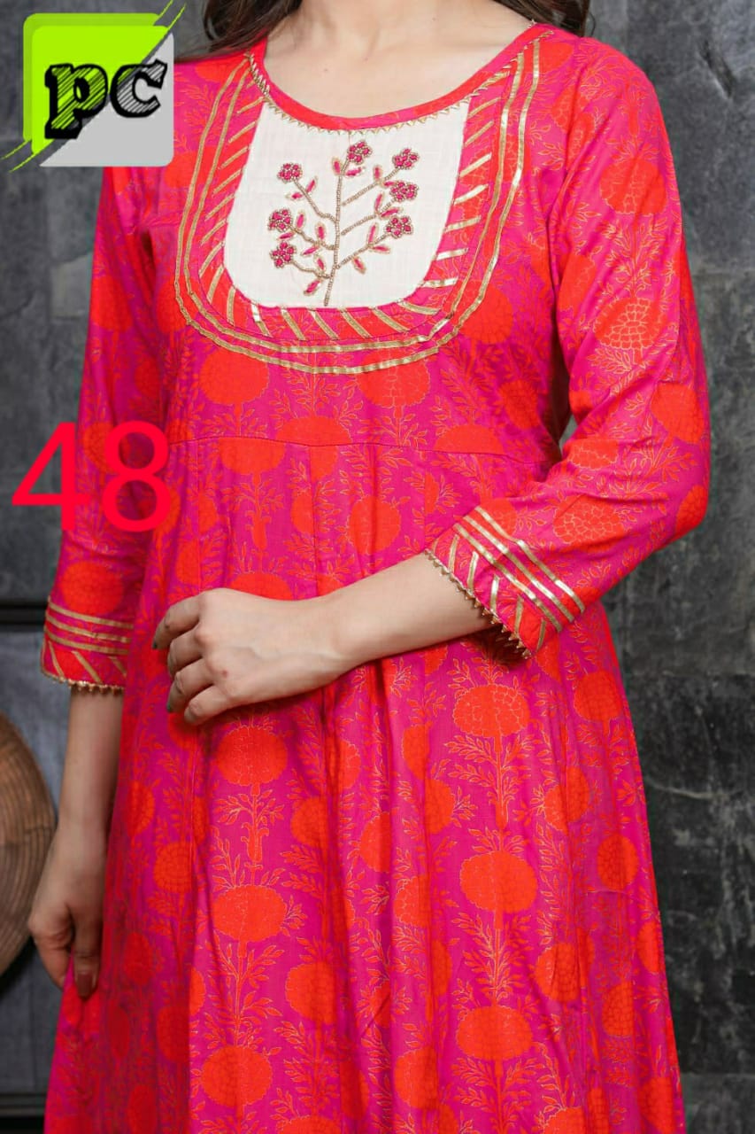 Embroidered Flair Kurti with Dupatta