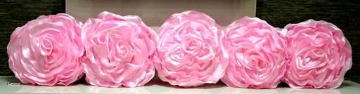 Rose Shape Satin Cushion Covers M4