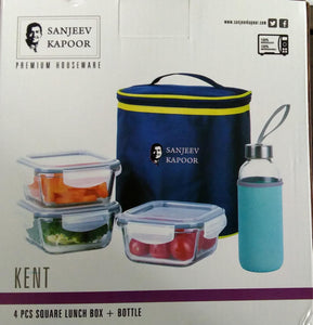 Sanjeev Kapoor Square Lunch Box + Bottle