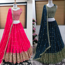 Load image into Gallery viewer, Georgette Lehenga Choli with sequins