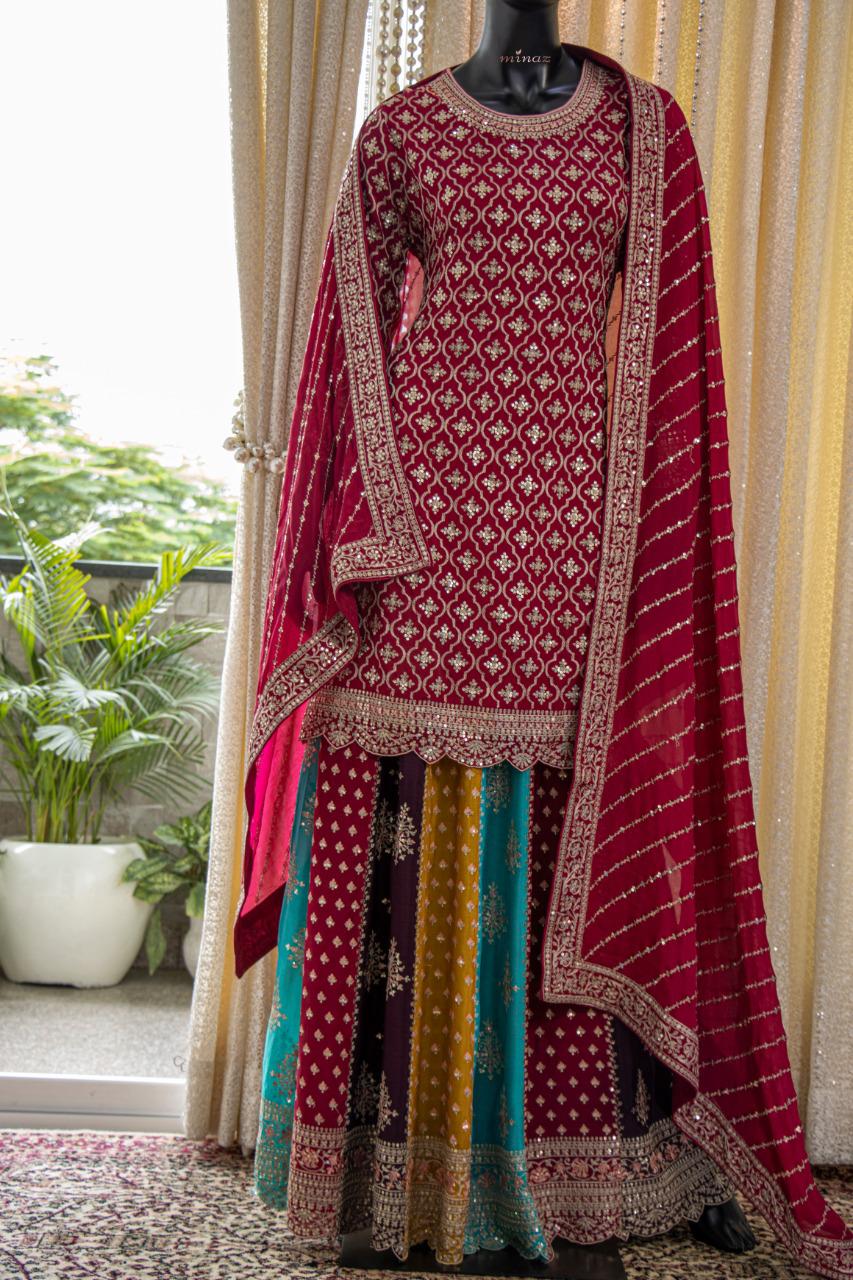 Chinnon Shirt Skirt Dupatta