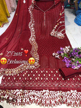 Load image into Gallery viewer, Chinnon Silk Suit with badla work