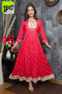 Embroidered Flair Kurti with Dupatta