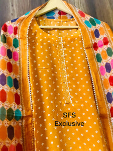 Uppada Silk Suit with shantoon bottom (SFS)