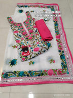 Georgette suits with Kantha embroidery