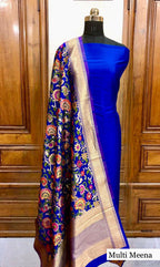Plain Silk Suit with Benarsi Weaving Dupatta